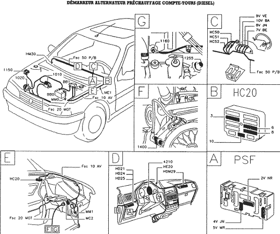 Schema electrique 405 diesel