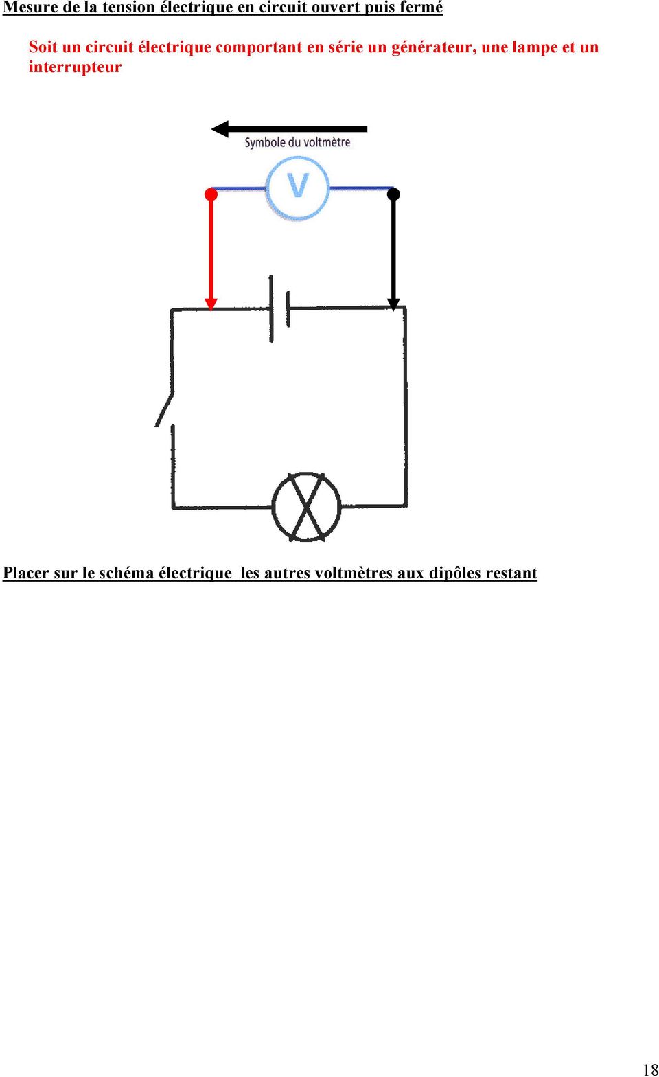 Schema electrique avec voltmetre