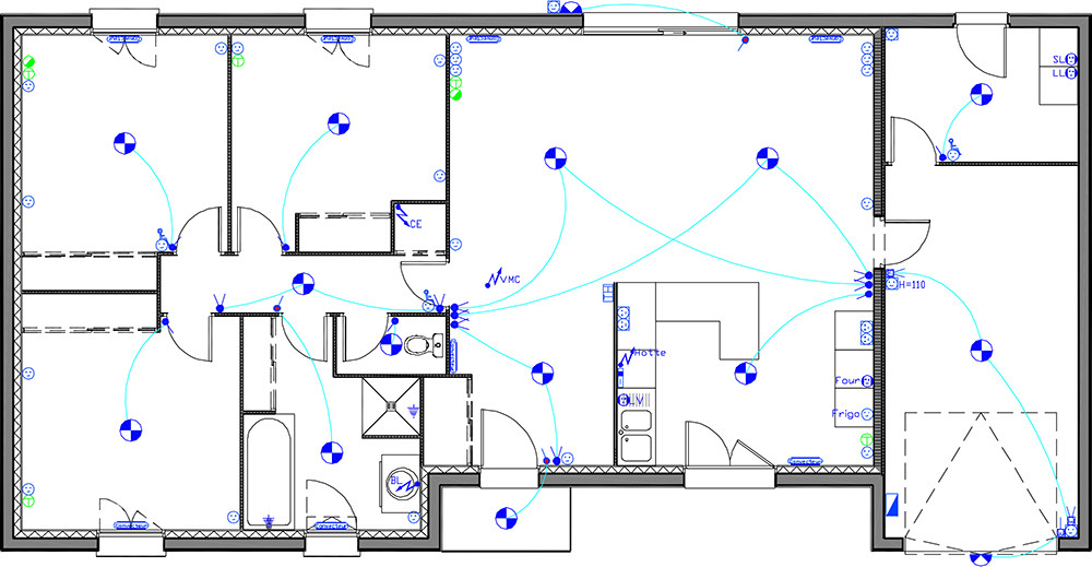 Schema electrique maison dwg