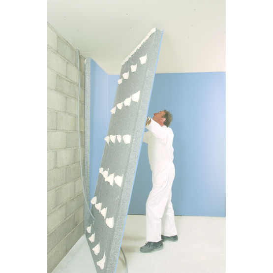 Plaque de platre avec isolant pour plafond