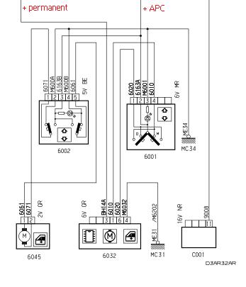 Schema electrique leve vitre valeo