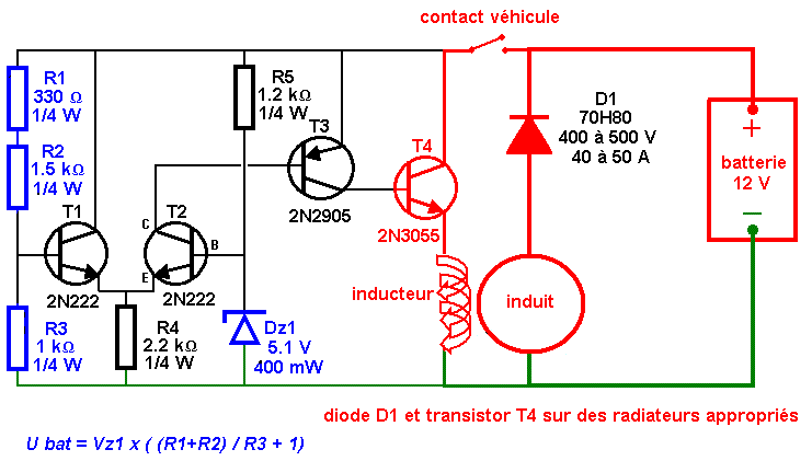Schema electrique chargeur demarreur