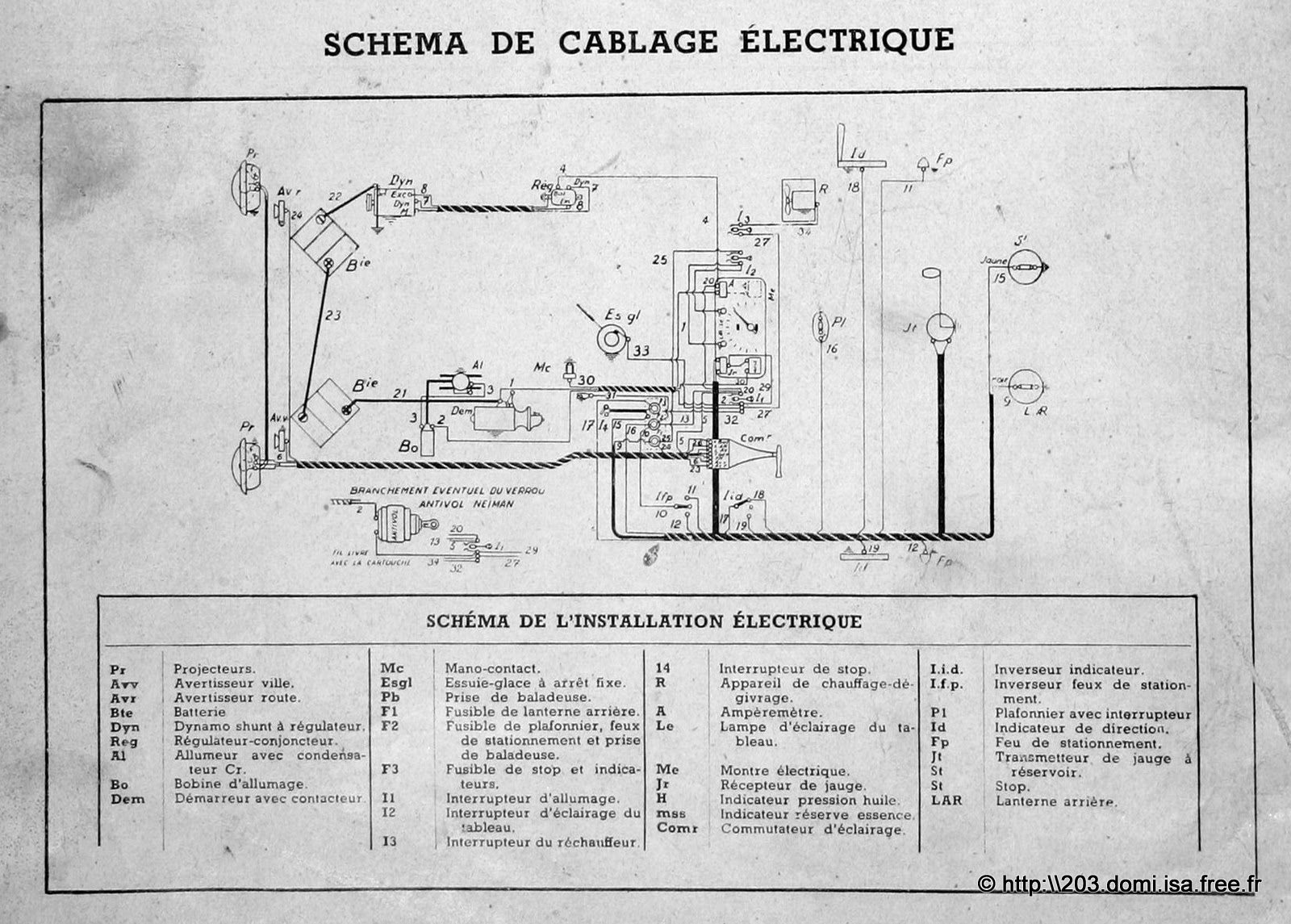 Schema electrique 403 peugeot