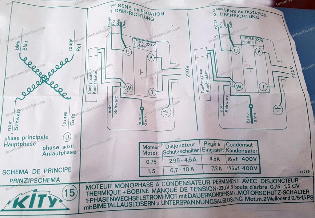 Schema electrique arret coup de poing