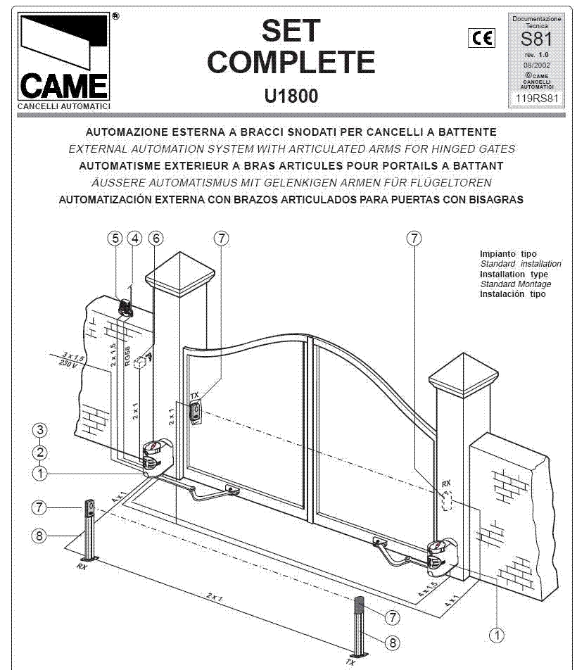 Schema cablage portail electrique