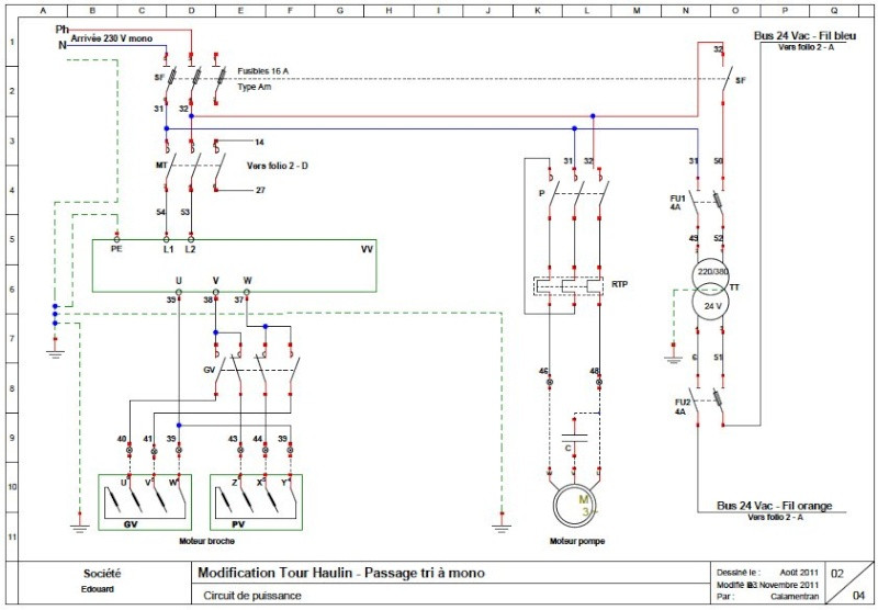 Schema electrique scie circulaire