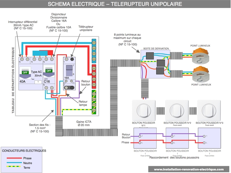 Schema electrique interrupteur temporisé