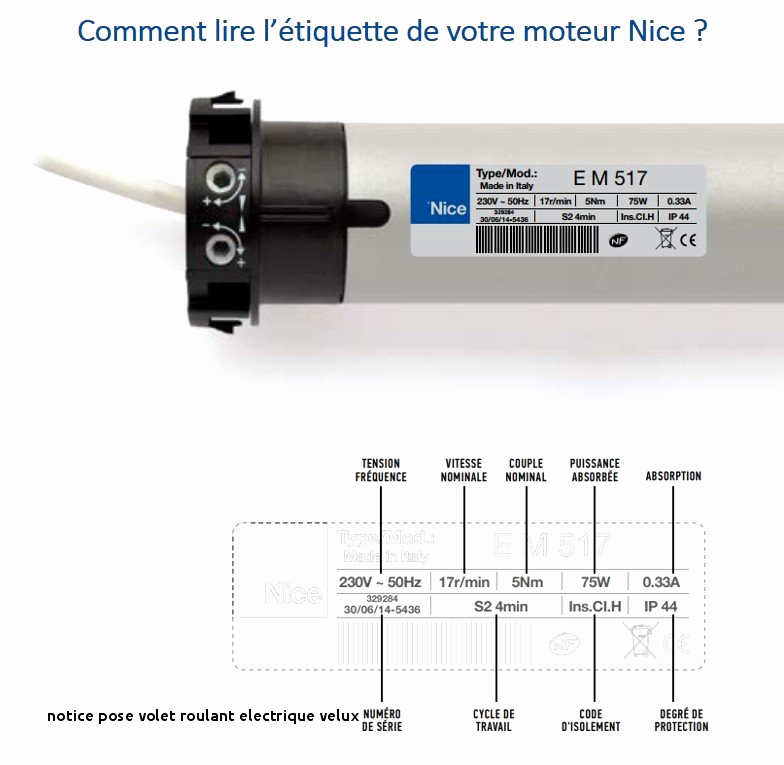 Schema electrique moteur velux