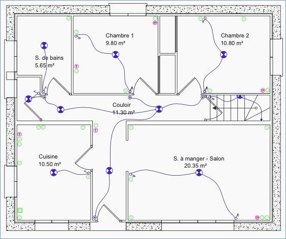 Schema electrique maison 163m2