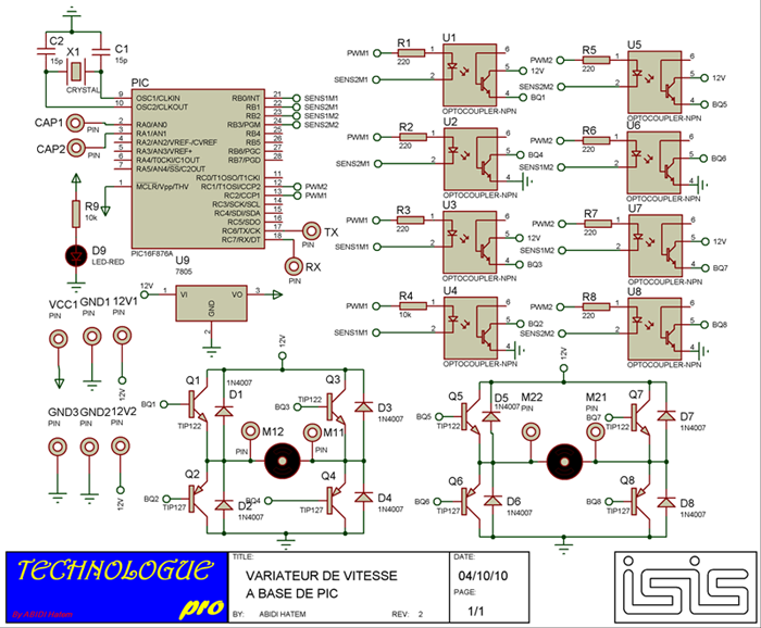 Schema variateur vitesse pour moteur electrique
