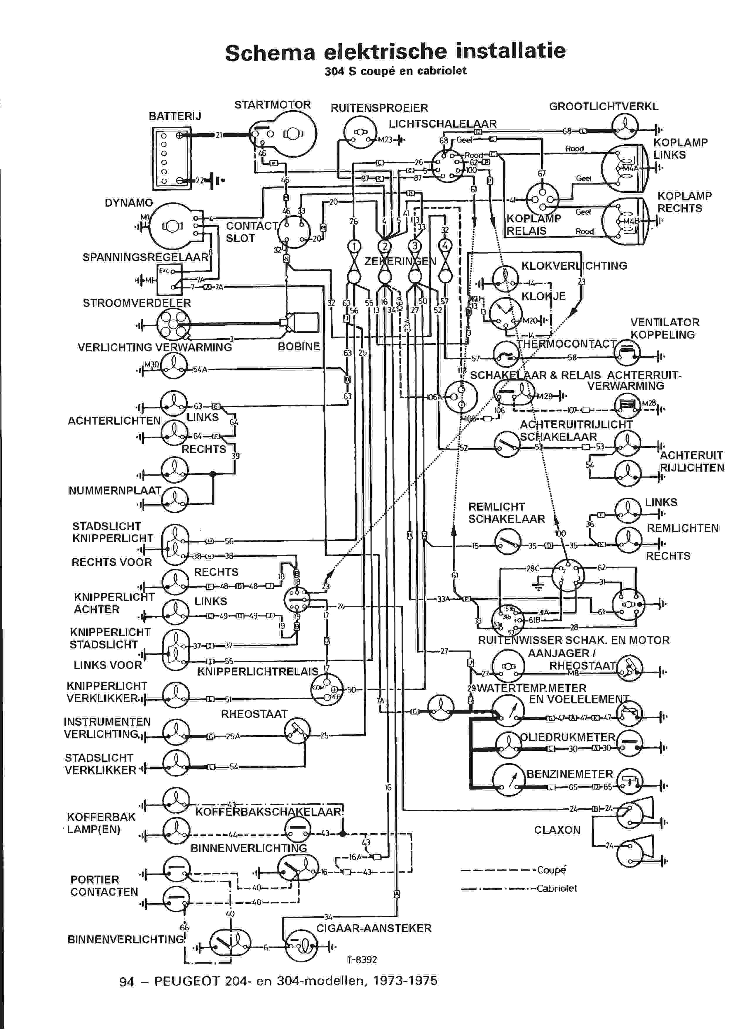 Schema electrique peugeot 304