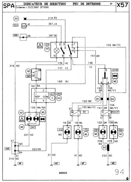 Schema electrique clignotants