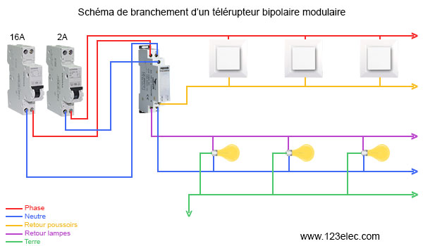 Schema electrique disjoncteur bipolaire