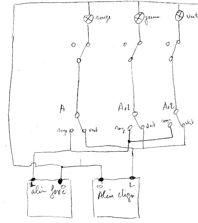 Schema electrique feu tricolore