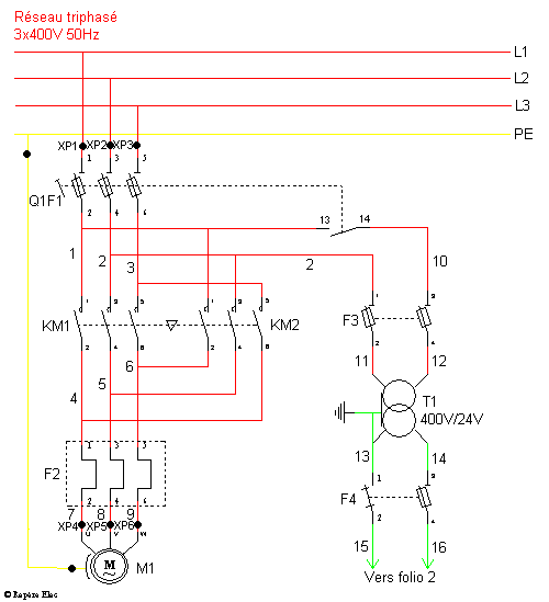 Schema electrique moteur monophase 2 sens