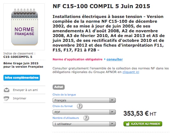 Norme electrique tertiaire 2013