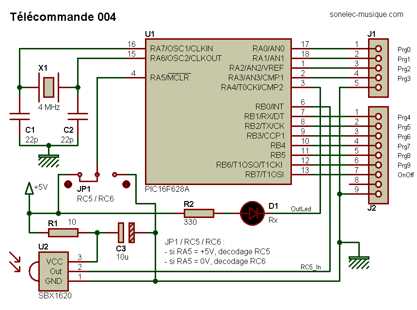 Schema electrique d'une telecommande