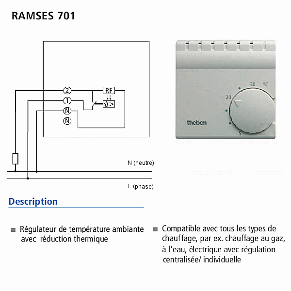 Schema cablage thermostat radiateur electrique