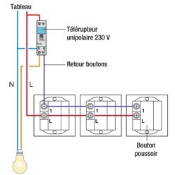 Schéma électrique bouton poussoir