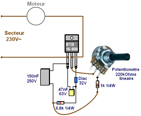 Schema electrique moteur perceuse